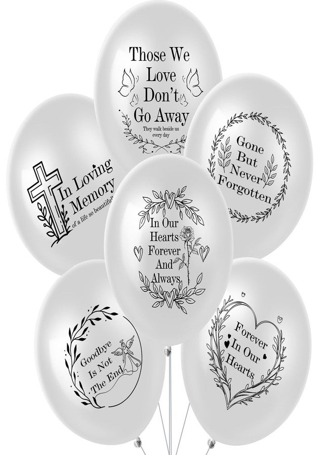 Vertintong 60 Pcs Memorial Balloons White Funeral Remembrance Release Balloons in Sky for Memorial Day Services Condolence, Funeral, Anniversary,12 Inch - Image 1